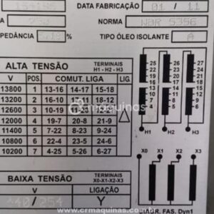 Transformador Trifásico Itaipu 750 KVA